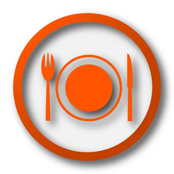 Restaurant Pictogram Internet Knop Witte Achtergrond — Stockfoto