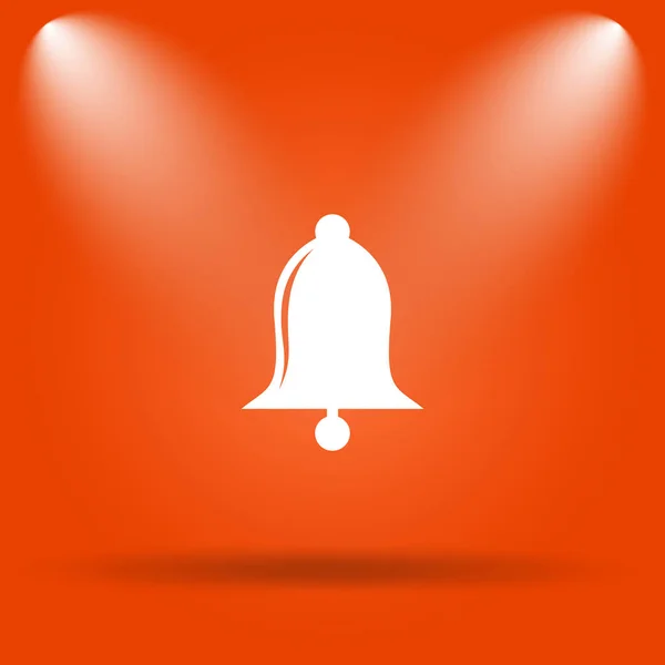 Bell icon. Internet button on orange background