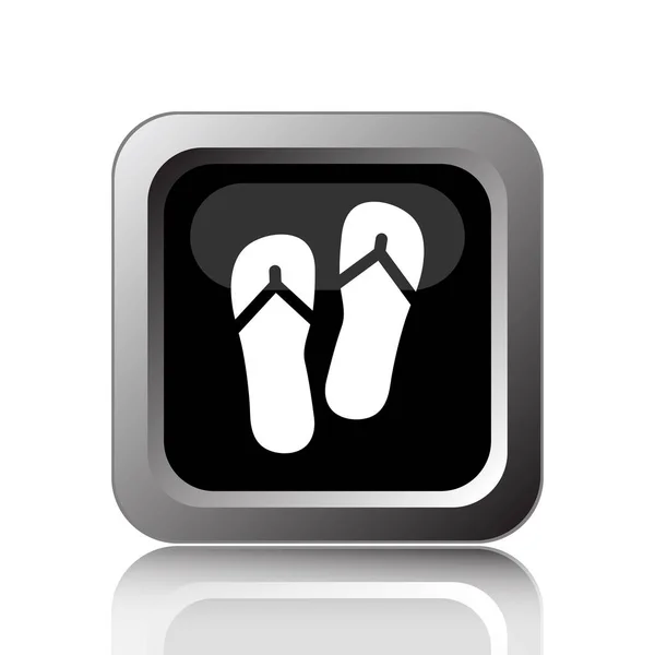 Slippers Pictogram Internet Knop Witte Achtergrond — Stockfoto