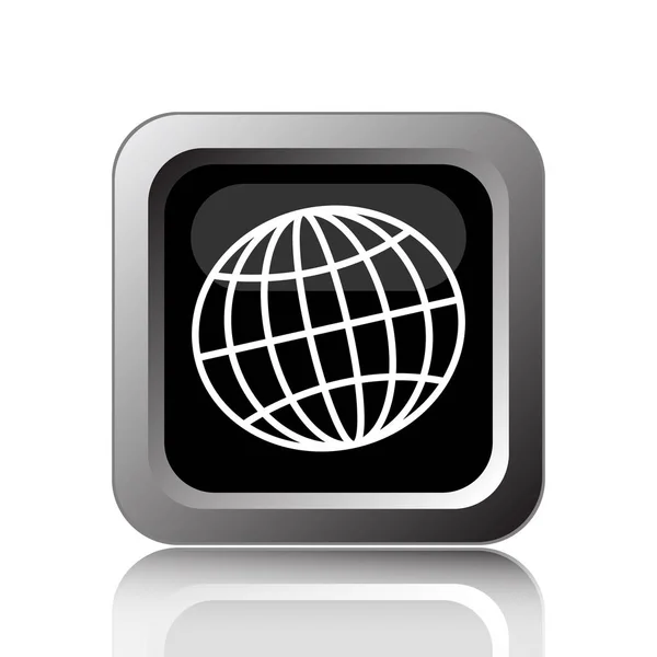 Icône Globe Bouton Internet Sur Fond Blanc — Photo