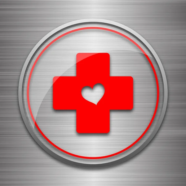 Cross with heart icon — Stock Photo, Image