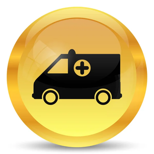 Ambulance Pictogram Internet Knop Witte Achtergrond — Stockfoto