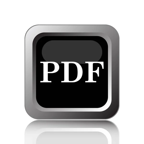 Ícone Pdf Botão Internet Fundo Branco — Fotografia de Stock