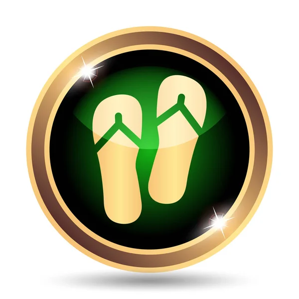 Slippers Pictogram Internet Knop Witte Achtergrond — Stockfoto