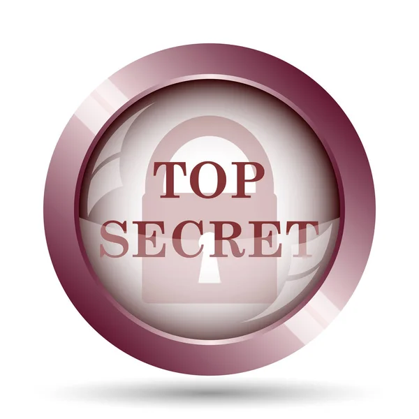 Icona Top Secret Pulsante Internet Sfondo Bianco — Foto Stock