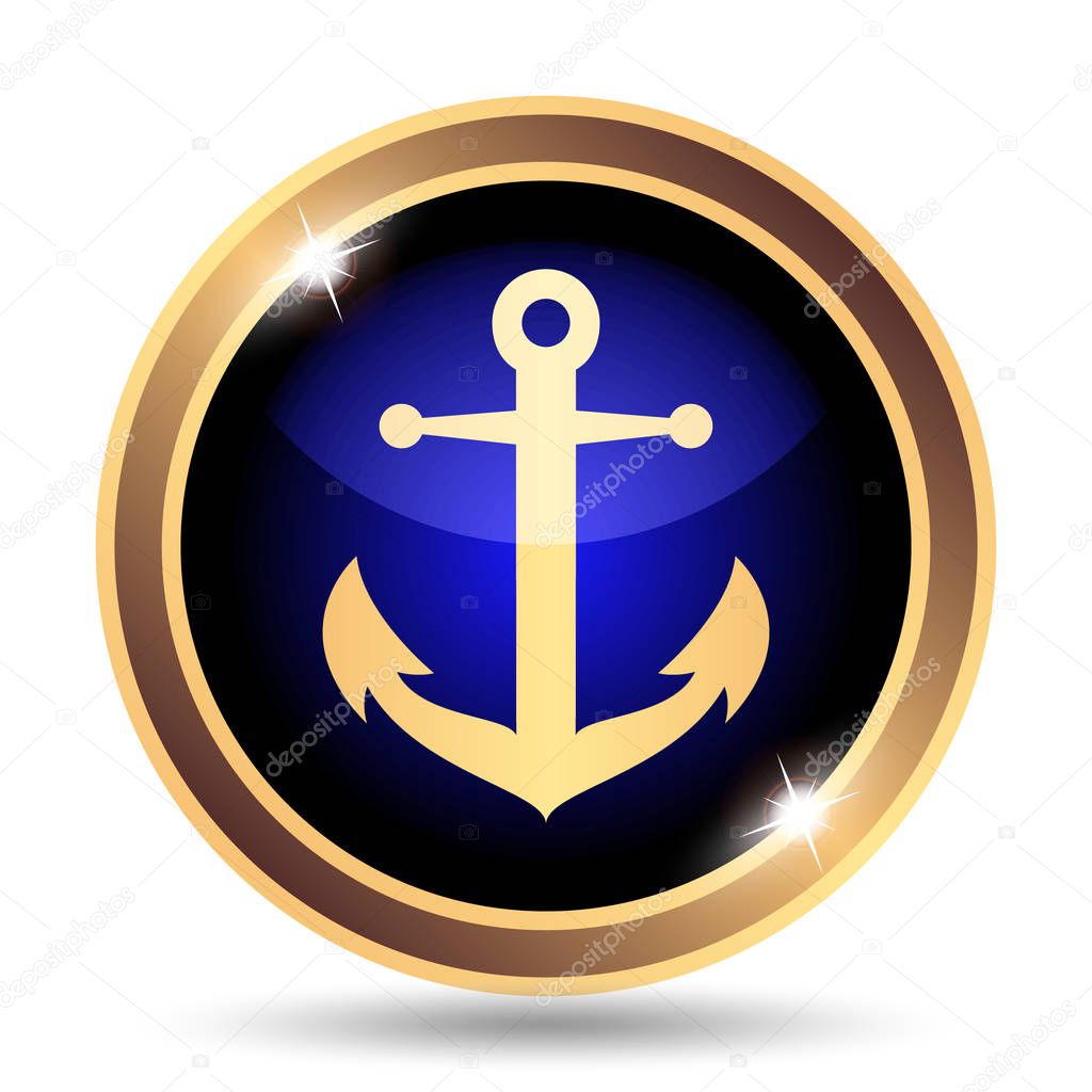 Anchor icon. Internet button on white background