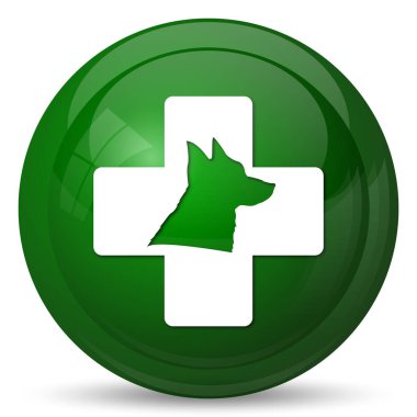 Veteriner simgesi. Beyaz arka plan üzerinde Internet düğmesi