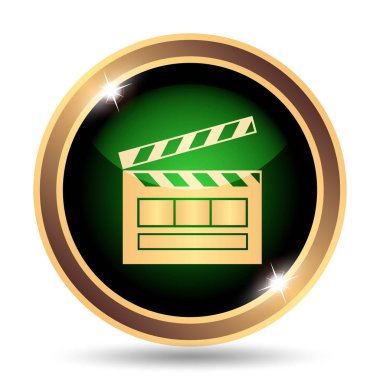 Film simgesi. Beyaz arka plan üzerinde Internet düğmesi