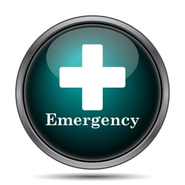 Acil durum simgesi. Beyaz arka plan üzerinde Internet düğmesi