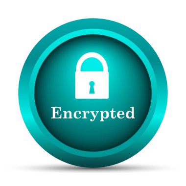 Şifreli simgesi. Beyaz arka plan üzerinde Internet düğmesi