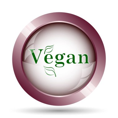 Vegan simgesi. Beyaz arka plan üzerinde Internet düğmesi