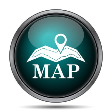 Harita simgesi. Beyaz arka plan üzerinde Internet düğmesi