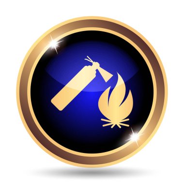 Yangın simgesi. Beyaz arka plan üzerinde Internet düğmesi