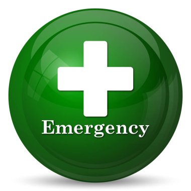 Acil durum simgesi. Beyaz arka plan üzerinde Internet düğmesi