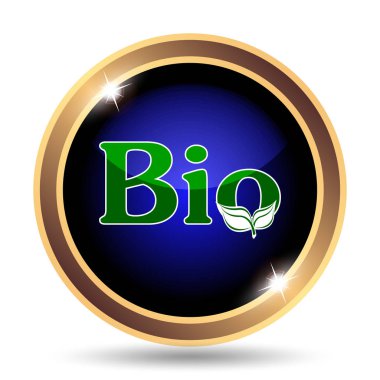 Biyo simgesi. Beyaz arka plan üzerinde Internet düğmesi