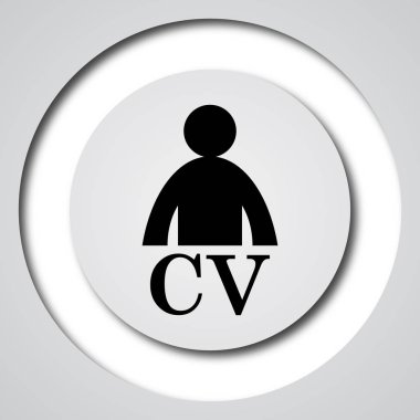 CV simgesi. Beyaz arka plan üzerinde Internet düğmesi