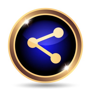 Sosyal Medya - bağlantı simgesi. Beyaz arka plan üzerinde Internet düğmesi