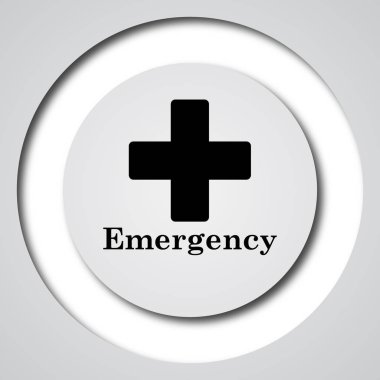 Acil durum simgesi. Beyaz arka plan üzerinde Internet düğmesi