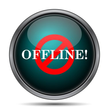 Çevrimdışı simgesi. Beyaz arka plan üzerinde Internet düğmesi