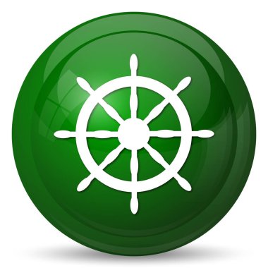 Deniz tekerlek simgesi. Beyaz arka plan üzerinde Internet düğmesi