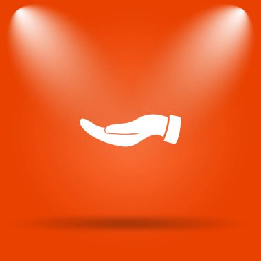 El simgesi. Internet düğmesini turuncu zemin üzerine