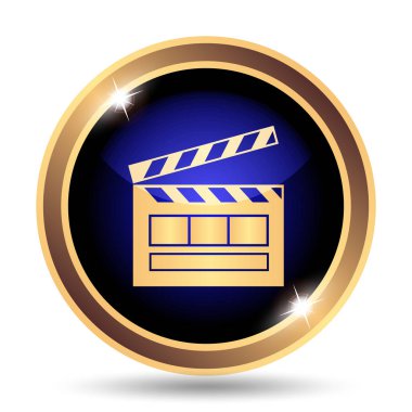 Film simgesi. Beyaz arka plan üzerinde Internet düğmesi