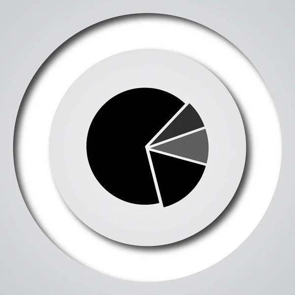 Wykres Kołowy Ikona Przycisk Internet Białym Tle — Zdjęcie stockowe