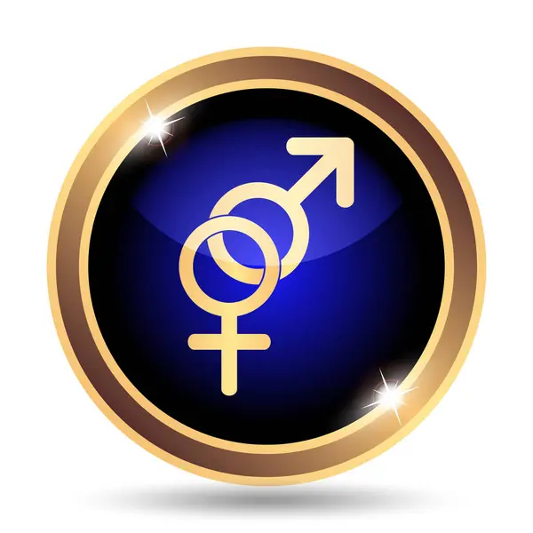 性别图标 白色背景上的互联网按钮 — 图库照片