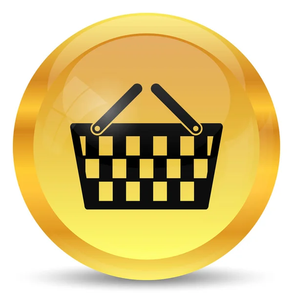 Ikona Koszyka Zakupy Przycisk Internet Białym Tle — Zdjęcie stockowe