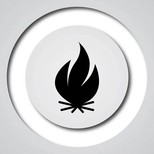 Fire icon. Internet button on white background