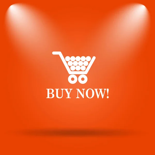 Kup Teraz Ikona Koszyka Zakupów Przycisk Internet Pomarańczowym Tle — Zdjęcie stockowe