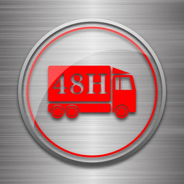 48H Lieferwagen Ikone Internet Taste Auf Metallischem Hintergrund — Stockfoto
