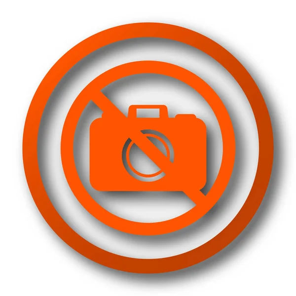 禁止相机图标 白色背景上的互联网按钮 — 图库照片