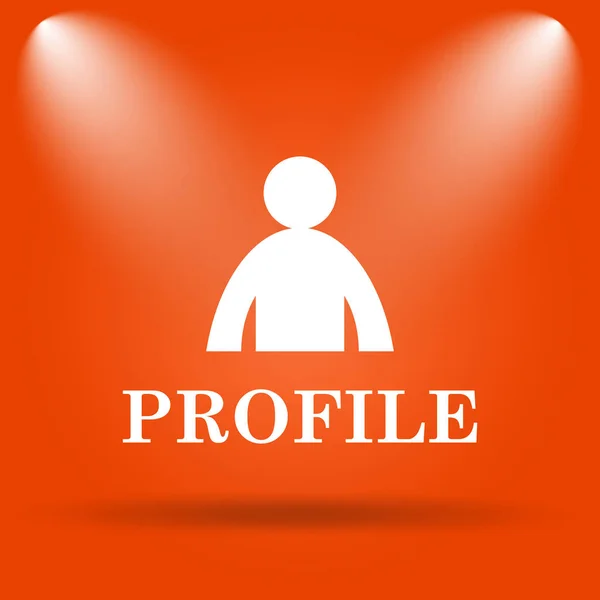 Profielpictogram Internet Knop Oranje Achtergrond — Stockfoto