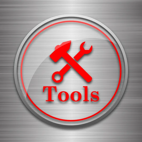 Tools Icon Internet Button Metallic Background — Stock Photo, Image