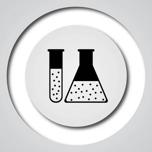 Ikona Zestaw Chemika Przycisk Internet Białym Tle — Zdjęcie stockowe