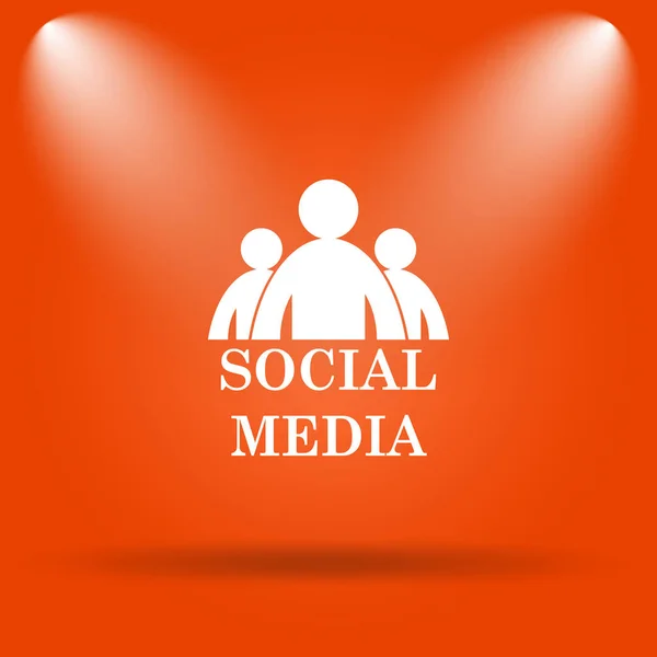 Sociala Medier Ikon Internet Knappen Orange Bakgrund — Stockfoto
