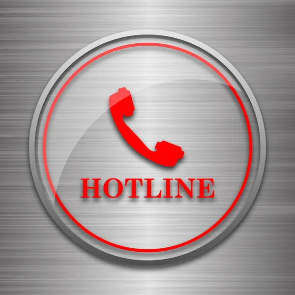 Hotline Symbol Internet Taste Auf Metallischem Hintergrund — Stockfoto