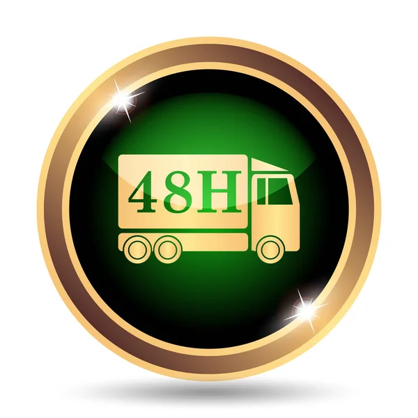 48H Delivery Truck Icon Internet Button White Background — Stock Photo, Image