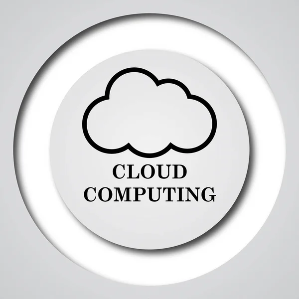 Cloud Computing Pictogram Internet Knop Witte Achtergrond — Stockfoto