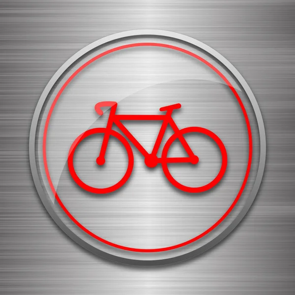 Bicycle Icon Internet Button Metallic Background — Stock Photo, Image