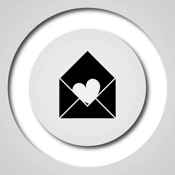 Посылай Иконку Любви Кнопка Интернет Белом Фоне — стоковое фото