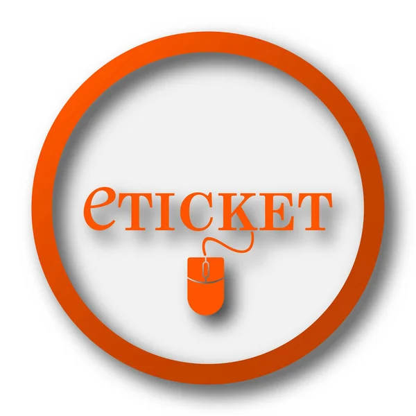 Εικονίδιο Eticket Κουμπί Internet Άσπρο Φόντο — Φωτογραφία Αρχείου