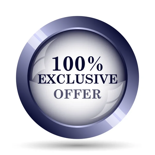 100 Exclusive Offer Icon Internet Button White Background — Stock Photo, Image