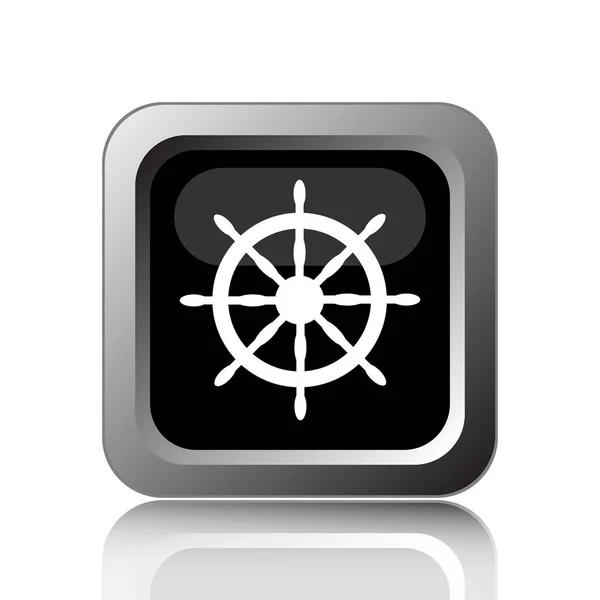 Nautical Wheel Icon Internet Button White Background — Stock Photo, Image