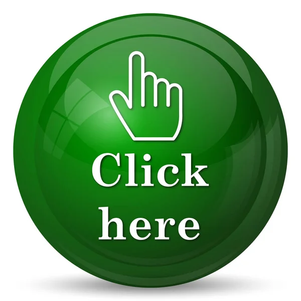 Click Here Icon Internet Button White Background — Stock Photo, Image