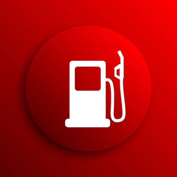 Gas Pomp Pictogram Internet Knop Witte Achtergrond — Stockfoto