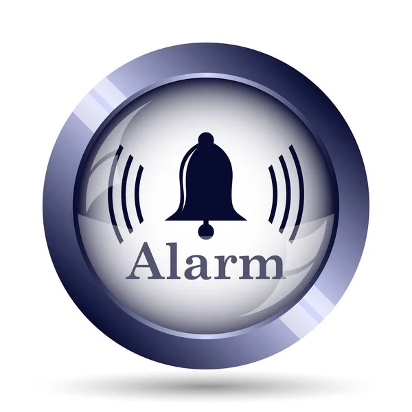 アラーム アイコン 白い背景の上のインター ネット ボタン — ストック写真