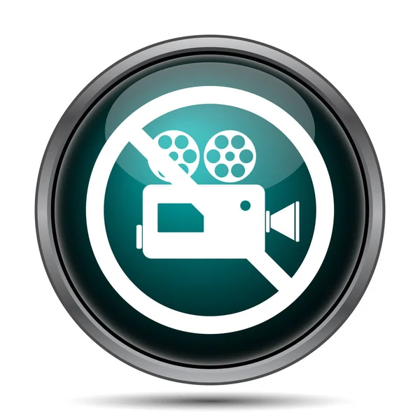 Εικονίδιο Απαγορευμένο Βίντεο Κάμερα Κουμπί Internet Άσπρο Φόντο — Φωτογραφία Αρχείου