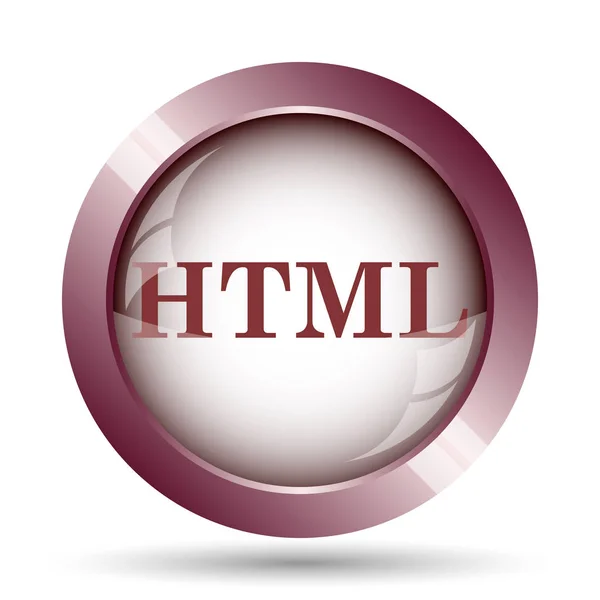 Ícone Html Botão Internet Fundo Branco — Fotografia de Stock